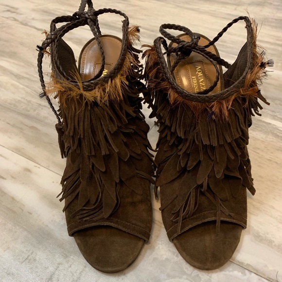 Aquazzura Pocahontas Fringe Suede Tassel Sandal - Picture 4 of 8